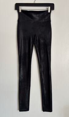 Black Spanx High Rise Faux Leather Leggings S